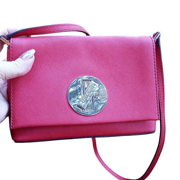 Kate Spade NWOT Red Saffiano Leather Twist Lock Closure Flap Bag - Picture 1 of 4